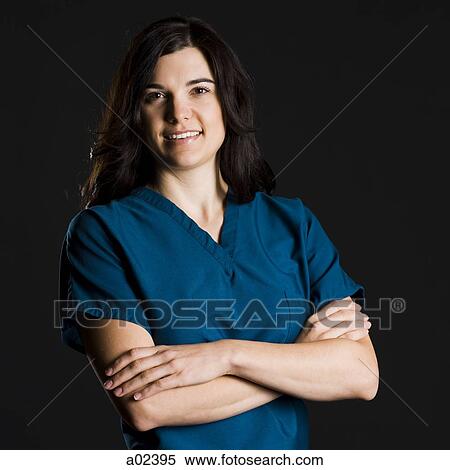Stock Photography - Portrait of female nurse. Fotosearch
