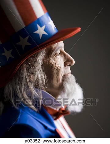 Portrait of man in Uncle Sam's costume, studio shot View Large Photo Image Stock Image - Portrait of man in Uncle Sam's costume, studio shot. Fotosearch
