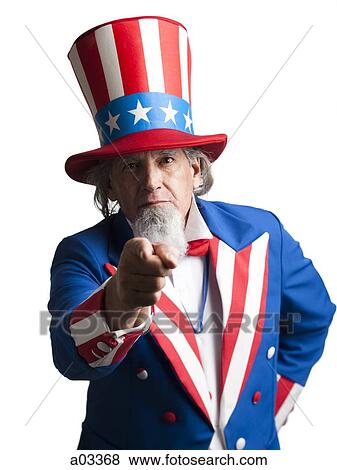 Portrait of man in Uncle Sam's costume, studio shot View Large Photo Image Stock Photo - Portrait of man in Uncle Sam's costume, studio shot. Fotosearch