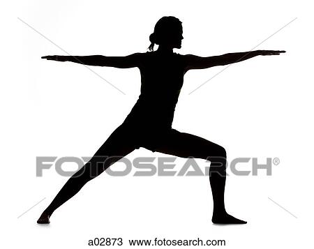Silhouette of young woman exercising, digital composite View Large Photo Image Stock Image - Silhouette of young woman exercising, digital composite. Fotosearch