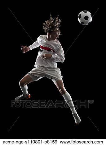 Soccer player heading the ball View Large Photo Image Stock Photo - Soccer player heading the ball. Fotosearch