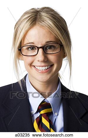 Studio portrait of businesswoman wearing glasses View Large Photo Image Stock Photography - Studio portrait of businesswoman wearing glasses. Fotosearch