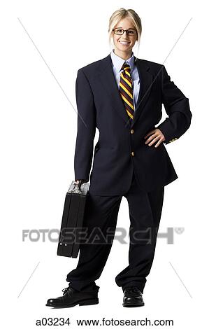 Studio portrait of businesswoman with briefcase View Large Photo Image Picture - Studio portrait of businesswoman with briefcase. Fotosearch