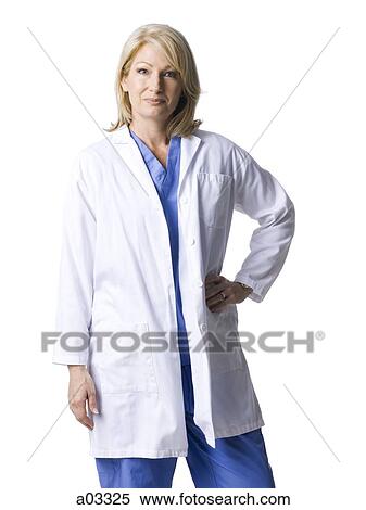Studio portrait of female doctor View Large Photo Image Stock Photography - Studio portrait of female doctor. Fotosearch