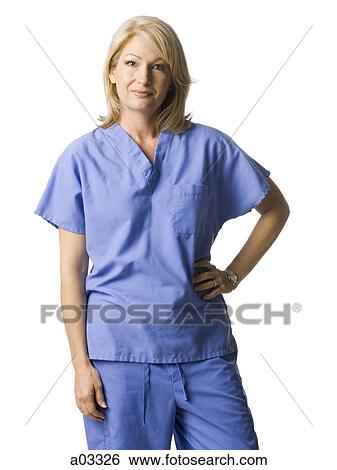 Studio portrait of female nurse View Large Photo Image Stock Photograph - Studio portrait of female nurse. Fotosearch
