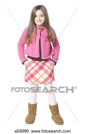 Studio portrait of girl (8-9) smiling View Large Photo Image Stock Image - Studio portrait of girl (8-9) smiling. Fotosearch