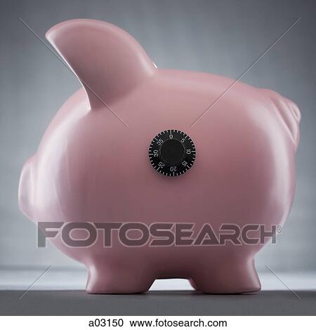 Studio shot of piggy bank with combination lock View Large Photo Image Stock Image - Studio shot of piggy bank with combination lock. Fotosearch