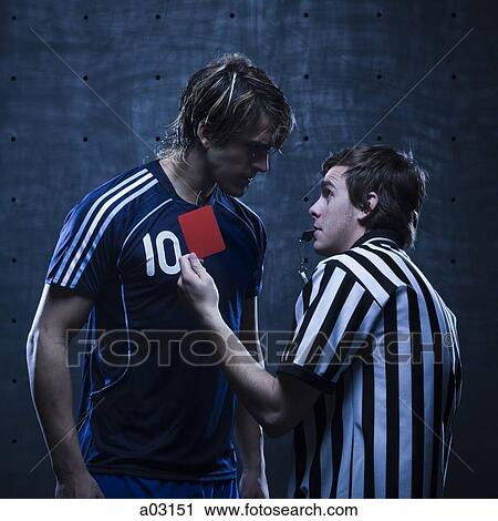 Studio shot of referee showing red card View Large Photo Image Stock Image - Studio shot of referee showing red card. Fotosearch