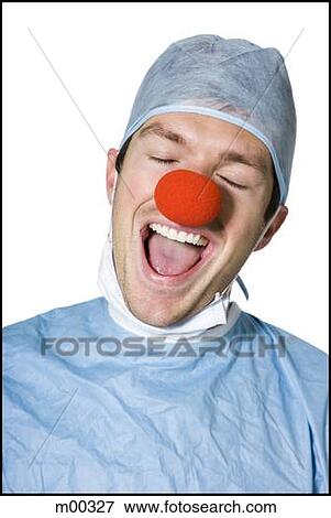 surgeon wearing a creepy clown nose View Large Photo Image Stock Photo - surgeon wearing a creepy clown nose. Fotosearch