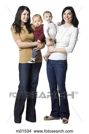 two mothers and their babies View Large Photo Image Picture - two mothers and their babies. Fotosearch