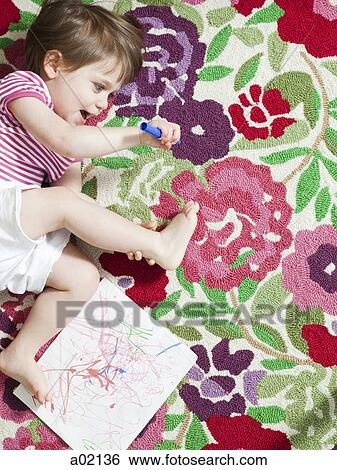 USA, California, San Francisco, girl (2-3) playing with felt tip pen View Large Photo Image Stock Photograph - USA, California, San Francisco, girl (2-3) playing with felt tip pen. Fotosearch