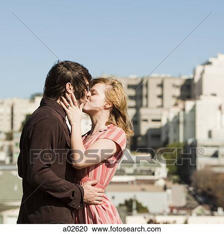 USA, California, San Francisco, young couple kissing View Large Photo Image Stock Image - USA, California, San Francisco, young couple kissing. Fotosearch