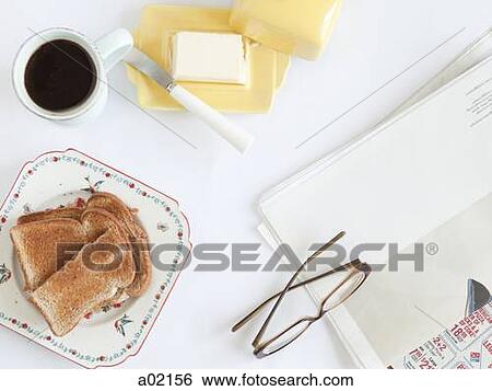 USA, California, San Franciso, overhead view of breakfast and newspaper View Large Photo Image Stock Photograph - USA, California, San Franciso, overhead view of breakfast and newspaper. Fotosearch