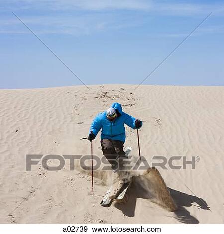 USA, Utah, Little Sahara, man skiing in desert View Large Photo Image Stock Photo - USA, Utah, Little Sahara, man skiing in desert. Fotosearch