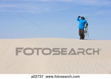 USA, Utah, Little Sahara, man with skiwear in desert View Large Photo Image Stock Photo - USA, Utah, Little Sahara, man with skiwear in desert. Fotosearch