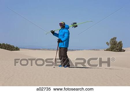 USA, Utah, Little Sahara, man with skiwear in desert View Large Photo Image Stock Photography - USA, Utah, Little Sahara, man with skiwear in desert. Fotosearch