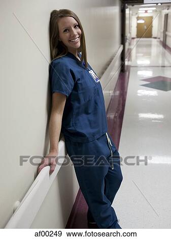 Stock Photo - USA, Utah, Payson, Portrait of young female doctor . Fotosearch
