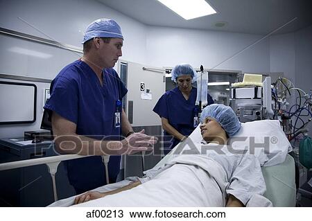 Stock Image - USA, Utah, Payson, Women ready for surgery. Fotosearch
