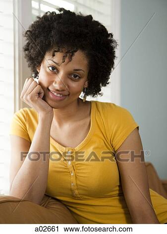 Stock Image - USA, Utah, Provo, portrait of young woman. Fotosearch