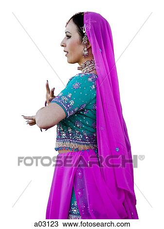 USA, Utah, Spanish Fork, Studio shot of mid adult woman in traditional indian clothing View Large Photo Image Stock Image - USA, Utah, Spanish Fork, Studio shot of mid adult woman in traditional indian clothing. Fotosearch