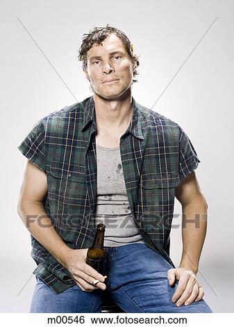 White trash man with a beer and cigarette, View Large Photo Image Stock Photograph - White trash man with a beer and cigarette,. Fotosearch