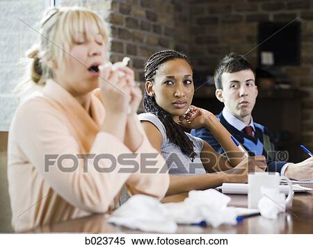 woman sick at work View Large Photo Image Stock Photography - woman sick at work. Fotosearch