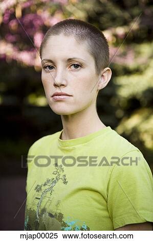 woman with a shaved head View Large Photo Image Stock Photography - woman with a shaved head. Fotosearch