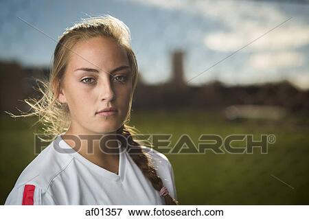 Stock Photo - Close up portrait of serious athlete. Fotosearch