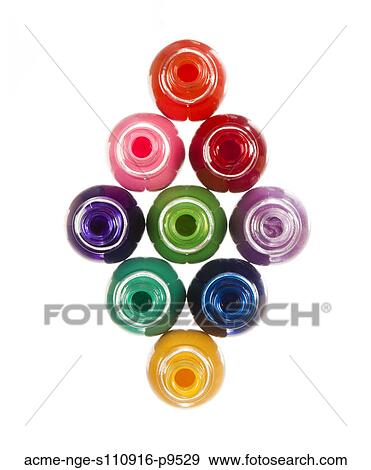 Colorful bottles on white background forming abstract pattern View Large Photo Image Stock Photo - Colorful bottles on white background forming abstract pattern. Fotosearch