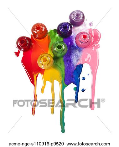 Colorful paints spilled on white background View Large Photo Image Stock Image - Colorful paints spilled on white background. Fotosearch