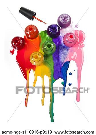 Colorful paints spilled on white background View Large Photo Image Stock Photo - Colorful paints spilled on white background. Fotosearch