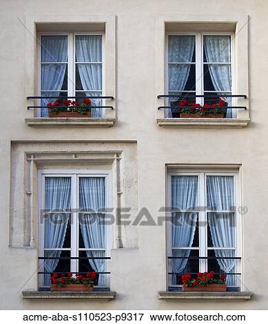 France, Paris, Detail of apartment building View Large Photo Image Stock Photo - France, Paris, Detail of apartment building. Fotosearch