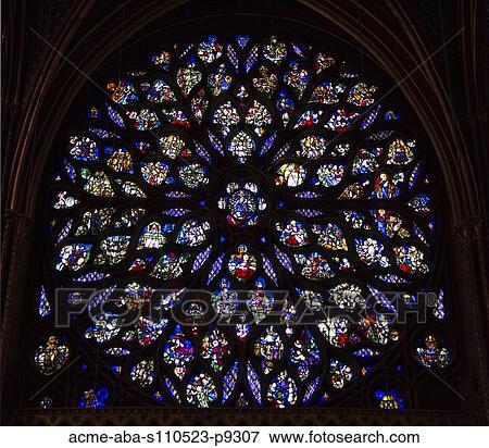 France, Paris, La Sainte-Chapelle, Stained glass View Large Photo Image Stock Photo - France, Paris, La Sainte-Chapelle, Stained glass. Fotosearch