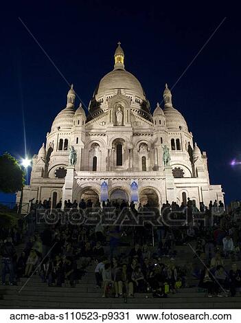 France, Paris, Montmartre, Sacre Coeur with tourists on steps View Large Photo Image Stock Image - France, Paris, Montmartre, Sacre Coeur with tourists on steps. Fotosearch