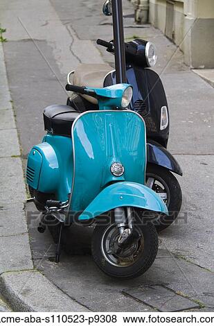 France, Paris, Old mopeds View Large Photo Image Stock Photo - France, Paris, Old mopeds. Fotosearch