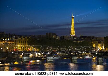 Picture - France, Paris skyline at night. Fotosearch