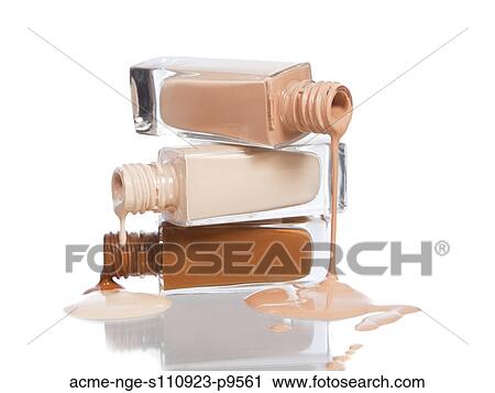Leaking bottles of foundation View Large Photo Image Stock Image - Leaking bottles of foundation. Fotosearch