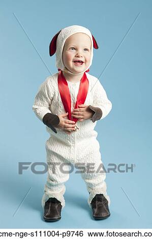 Portrait of boy (12-17 months) in lamb costume for Halloween View Large Photo Image Stock Photograph - Portrait of boy (12-17 months) in lamb costume for Halloween. Fotosearch