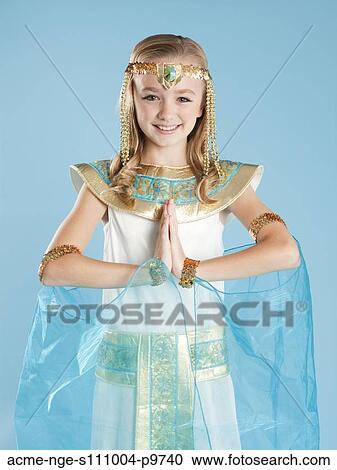 Portrait of girl (10-11) in Cleopatra costume for Halloween View Large Photo Image Stock Image - Portrait of girl (10-11) in Cleopatra costume for Halloween. Fotosearch
