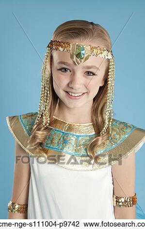 Portrait of girl (10-11) in Cleopatra costume for Halloween View Large Photo Image Stock Image - Portrait of girl (10-11) in Cleopatra costume for Halloween. Fotosearch