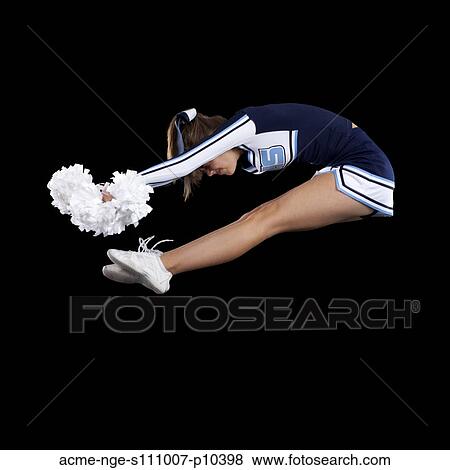 Portrait of teenage cheerleader girl (16-17) jumping View Large Photo Image Stock Photo - Portrait of teenage cheerleader girl (16-17) jumping. Fotosearch