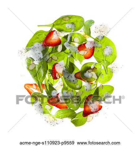 Strawberry salad on white background View Large Photo Image Stock Photo - Strawberry salad on white background. Fotosearch