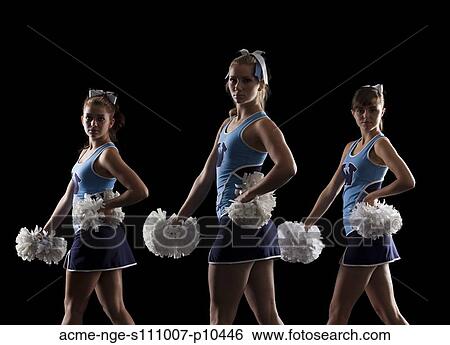 Studio shot of three cheerleaders (16-17) View Large Photo Image Stock Photograph - Studio shot of three cheerleaders (16-17). Fotosearch