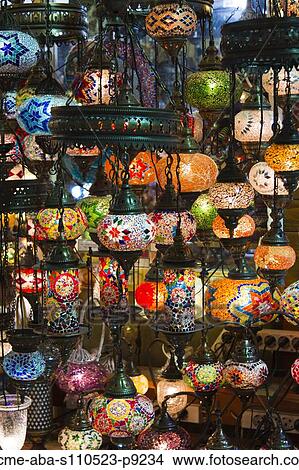 Turkey, Grand Baazar, Close up of colorful lamps View Large Photo Image Picture - Turkey, Grand Baazar, Close up of colorful lamps. Fotosearch