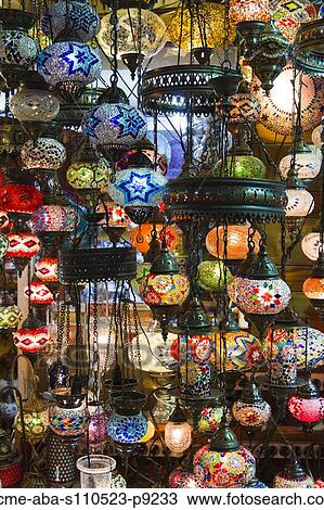 Turkey, Grand Baazar, Close up of colorful lamps View Large Photo Image Stock Image - Turkey, Grand Baazar, Close up of colorful lamps. Fotosearch