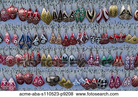 Turkey, Grand Baazar, Close up of colorful earrings View Large Photo Image Stock Photo - Turkey, Grand Baazar, Close up of colorful earrings. Fotosearch