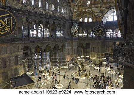 Turkey, Interior of Hagia Sophia Mosque View Large Photo Image Picture - Turkey, Interior of Hagia Sophia Mosque. Fotosearch