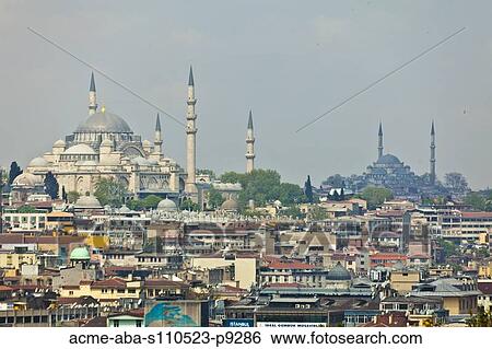 Turkey, Istanbul, Cityscape with Blue Mosque View Large Photo Image Stock Photograph - Turkey, Istanbul, Cityscape with Blue Mosque. Fotosearch