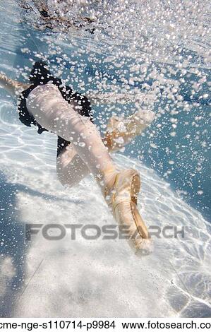 Picture - USA, Utah, Orem, Female ballet dancer under water. Fotosearch
