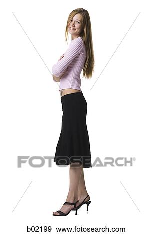 Portrait of a young woman smiling View Large Photo Image Stock Photo - Portrait of a young woman smiling. Fotosearch
